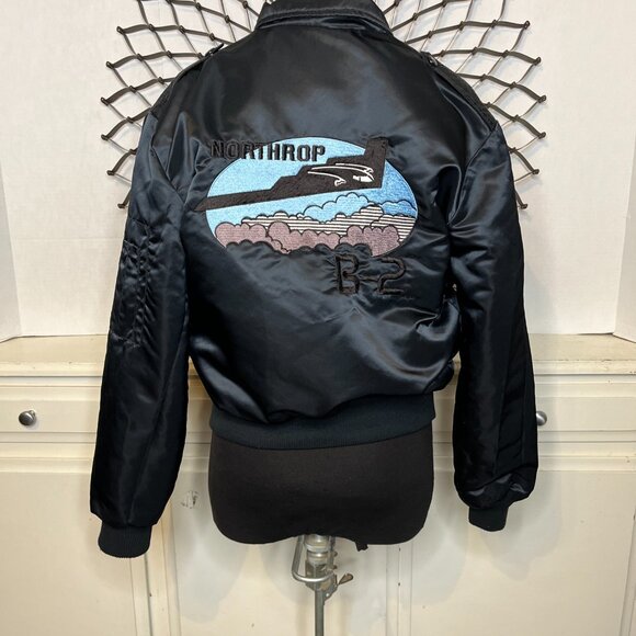 Vtg Mac Murray USA Northrop Air Force B2 Division Flight/Bomber Jacket Blk s/Sm - Picture 10 of 12